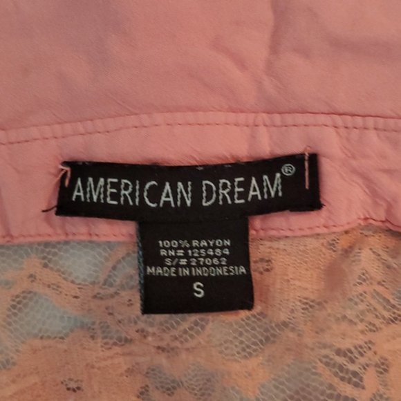 American Dream Sleeveless Lace Tie Waist Blouse- Small - Picture 9 of 11